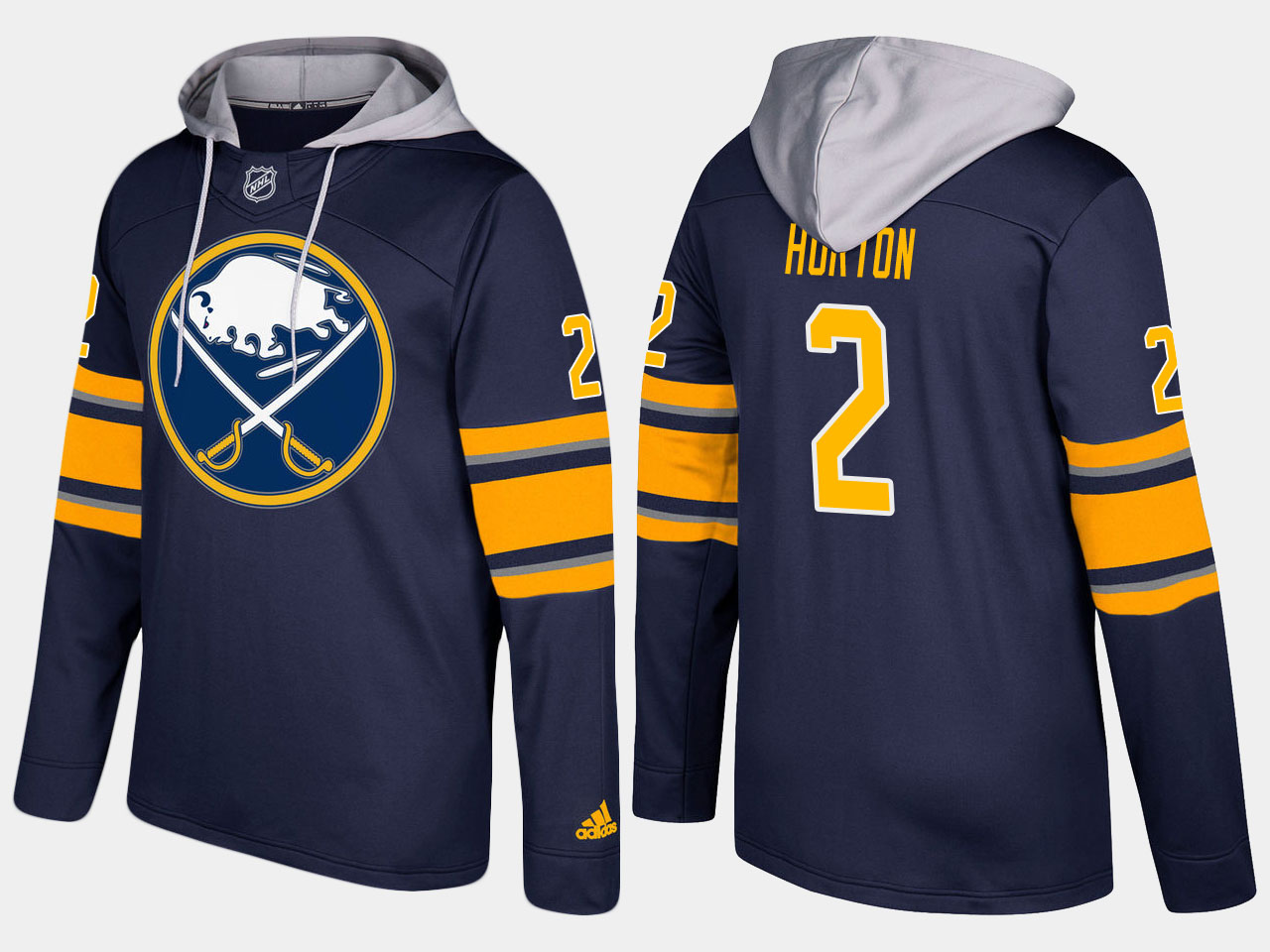 NHL Men Buffalo sabres retired #2 tim horton blue hoodie->buffalo sabres->NHL Jersey